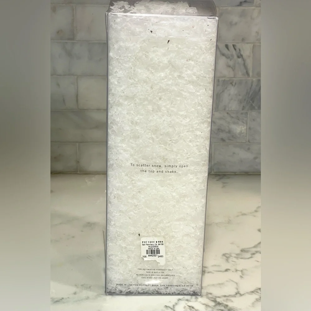 Pottery Barn Faux Snow Christmas Holiday Village Accessory‎ Decor 5.5 oz Box NEW